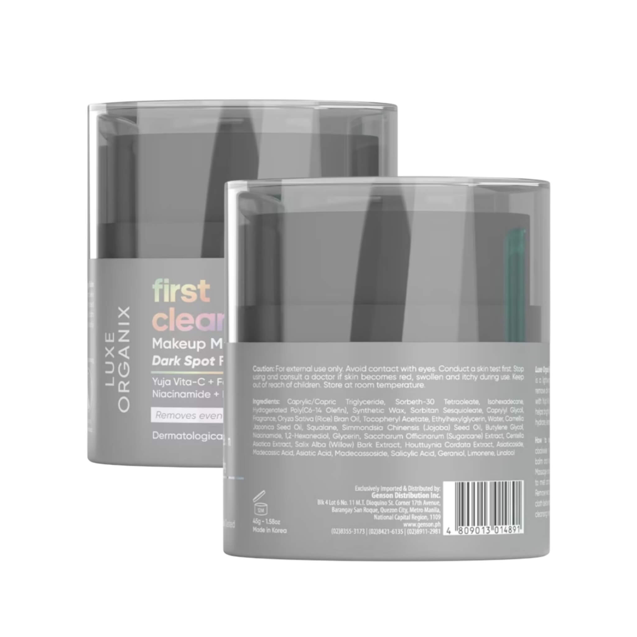 Luxe Organix First Cleanse Dark Spot Clearing & Soothing Cleansing Balm with niacinamide to support a smooth-looking complexion