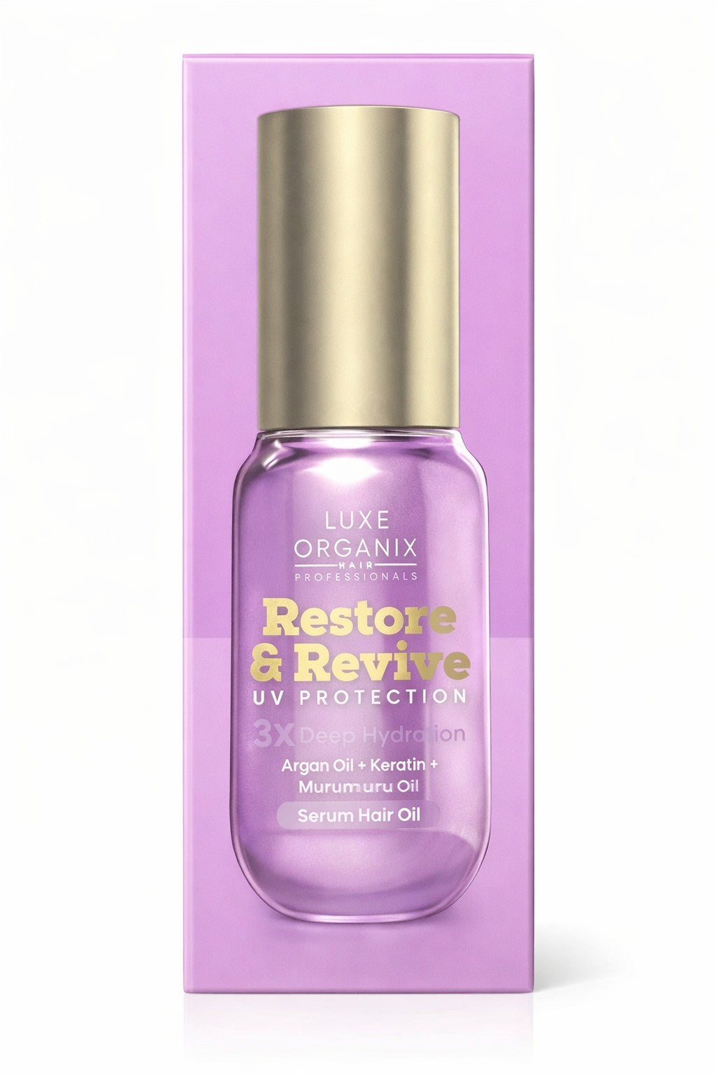 Luxe Organix lightweight serum hair oil for smoother and softer hair feel