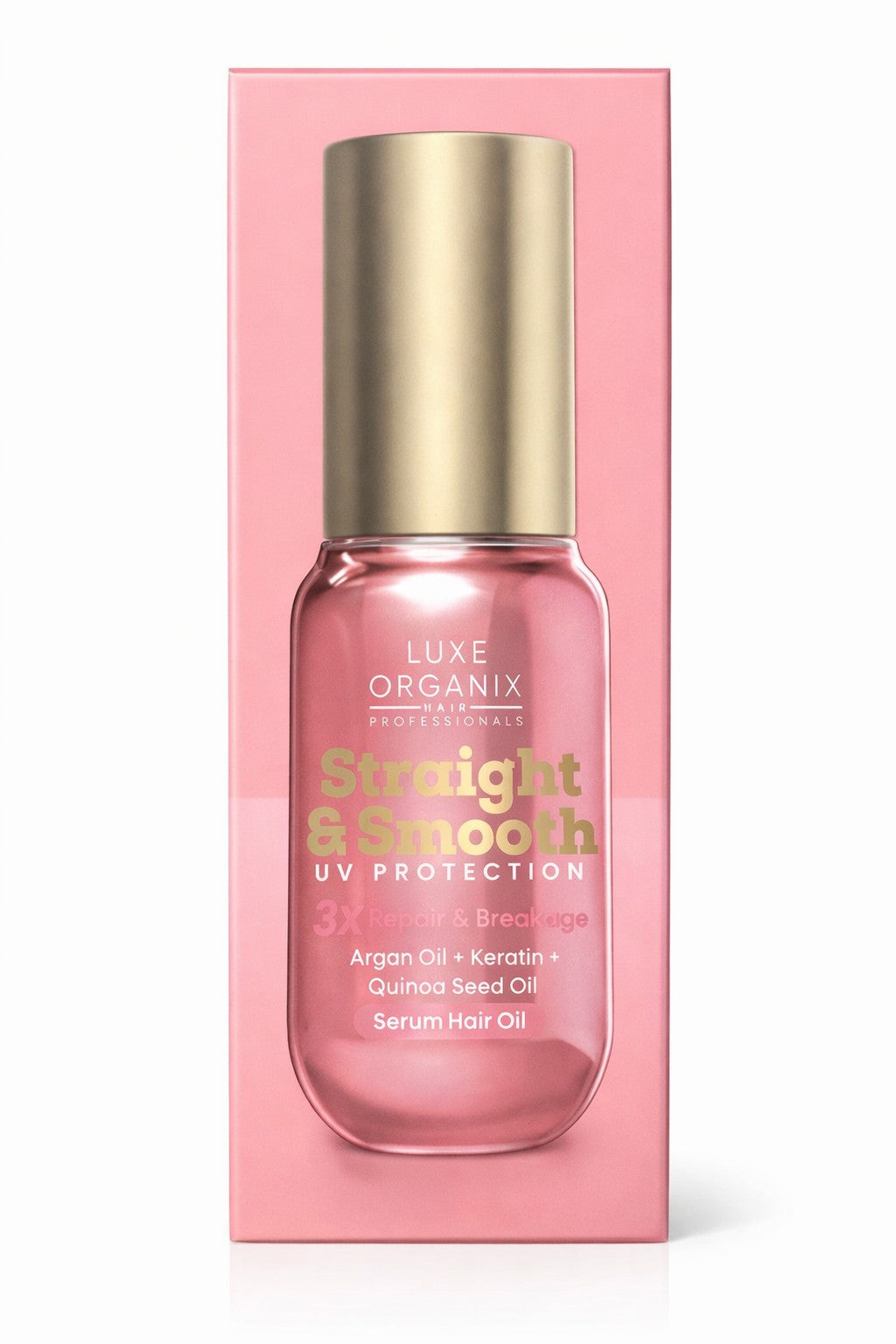 Luxe Organix serum hair oil helps manage frizz and improve smooth finish