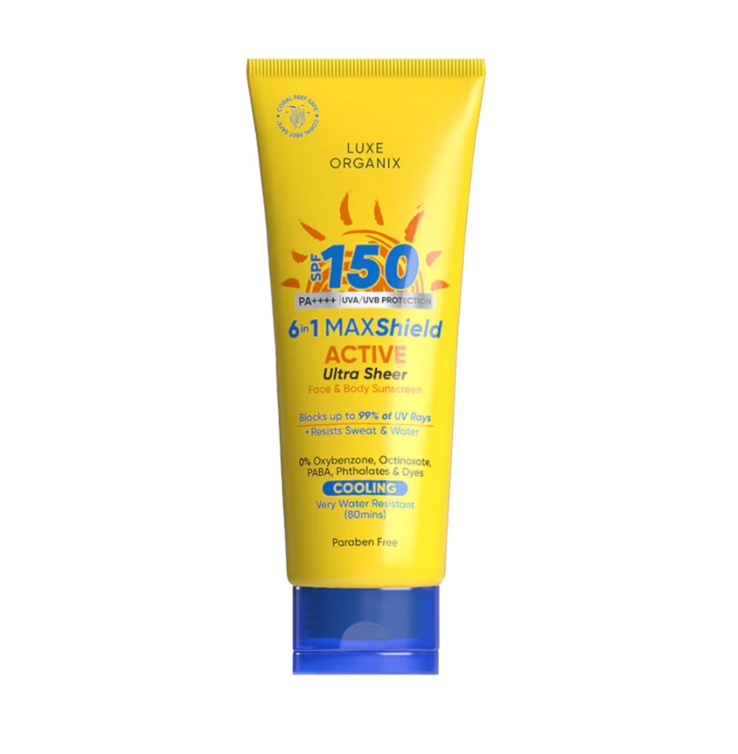Luxe Organix Maxshield Sunscreen 100ml with lightweight formula for daily wear

