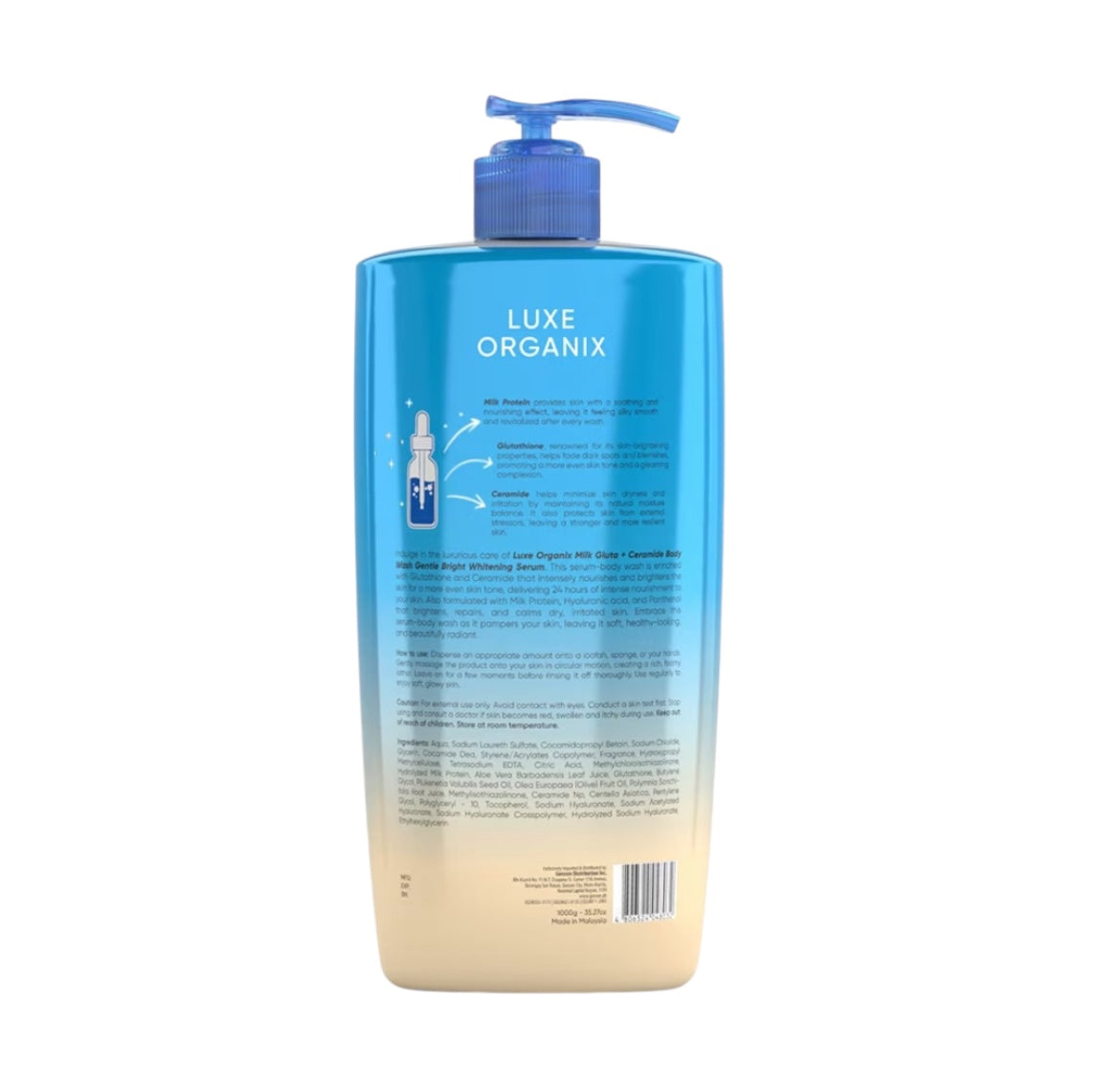 Luxe Organix Milk Gluta Ceramide Body Wash is perfume-infused for a lasting scent

