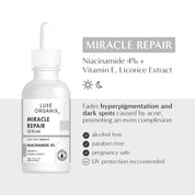 Luxe Organix Miracle Repair Serum Niacinamide 4% with Vitamin E 30ml