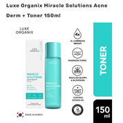 LUXE ORGANIX Miracle Solutions Acne Derm+ Toner helps clarify pores for a refreshed, balanced complexion.