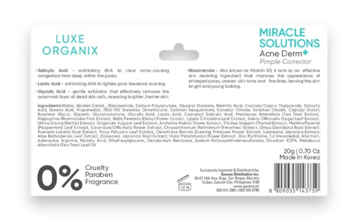 Luxe Organix Miracle Solutions AHA BHA Spot Corrector suitable for daily treatment

