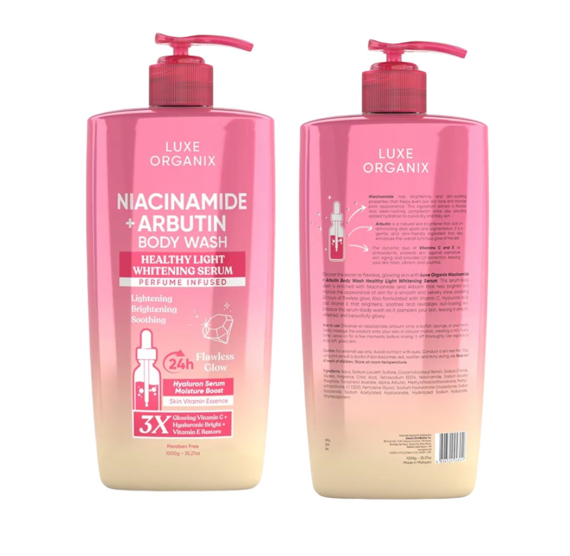 Luxe Organix Niacinamide Arbutin Body Wash leaves skin feeling smooth

