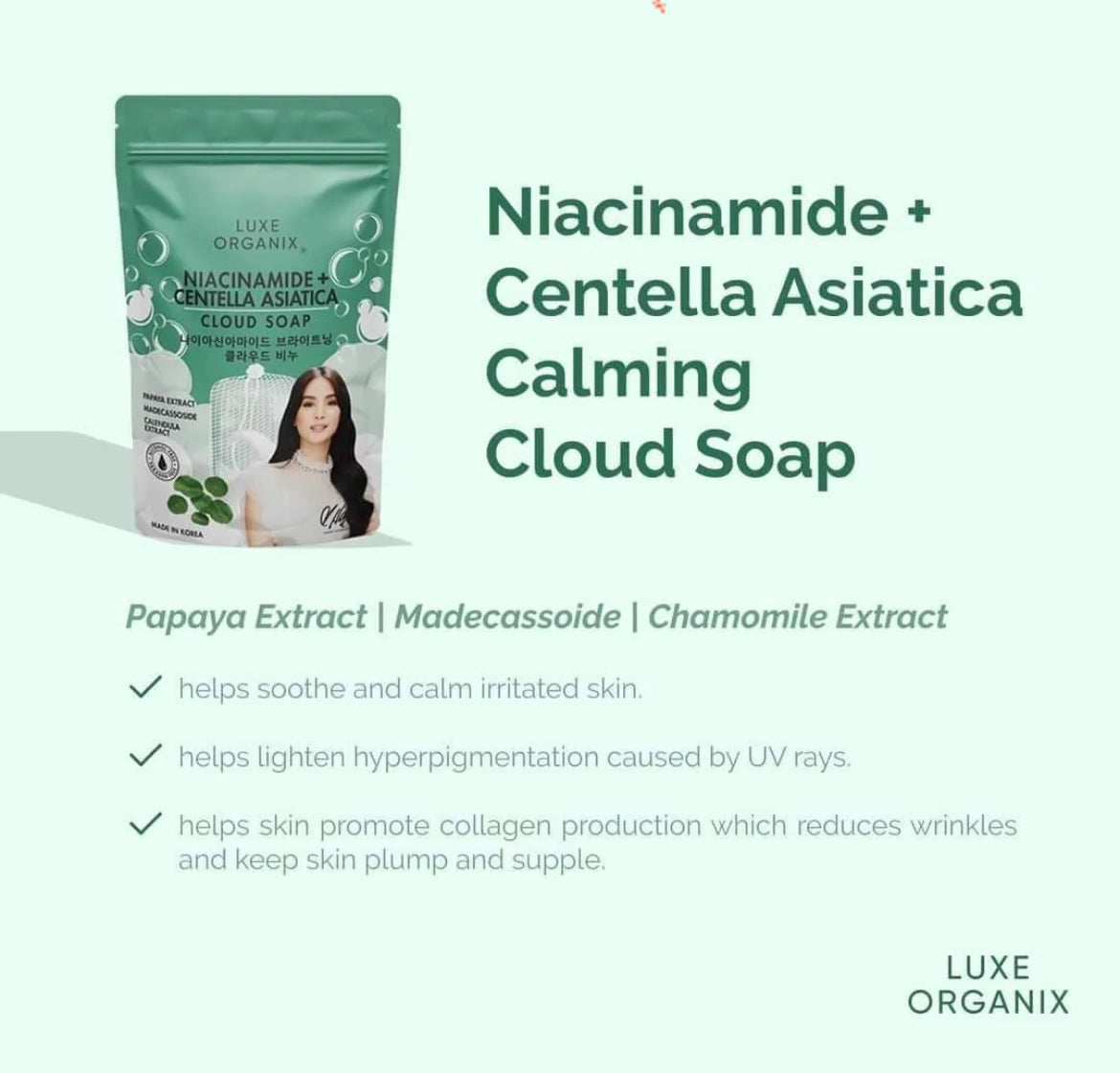 Luxe Organix Niacinamide + Centella Asiatica Cloud Soap 180g