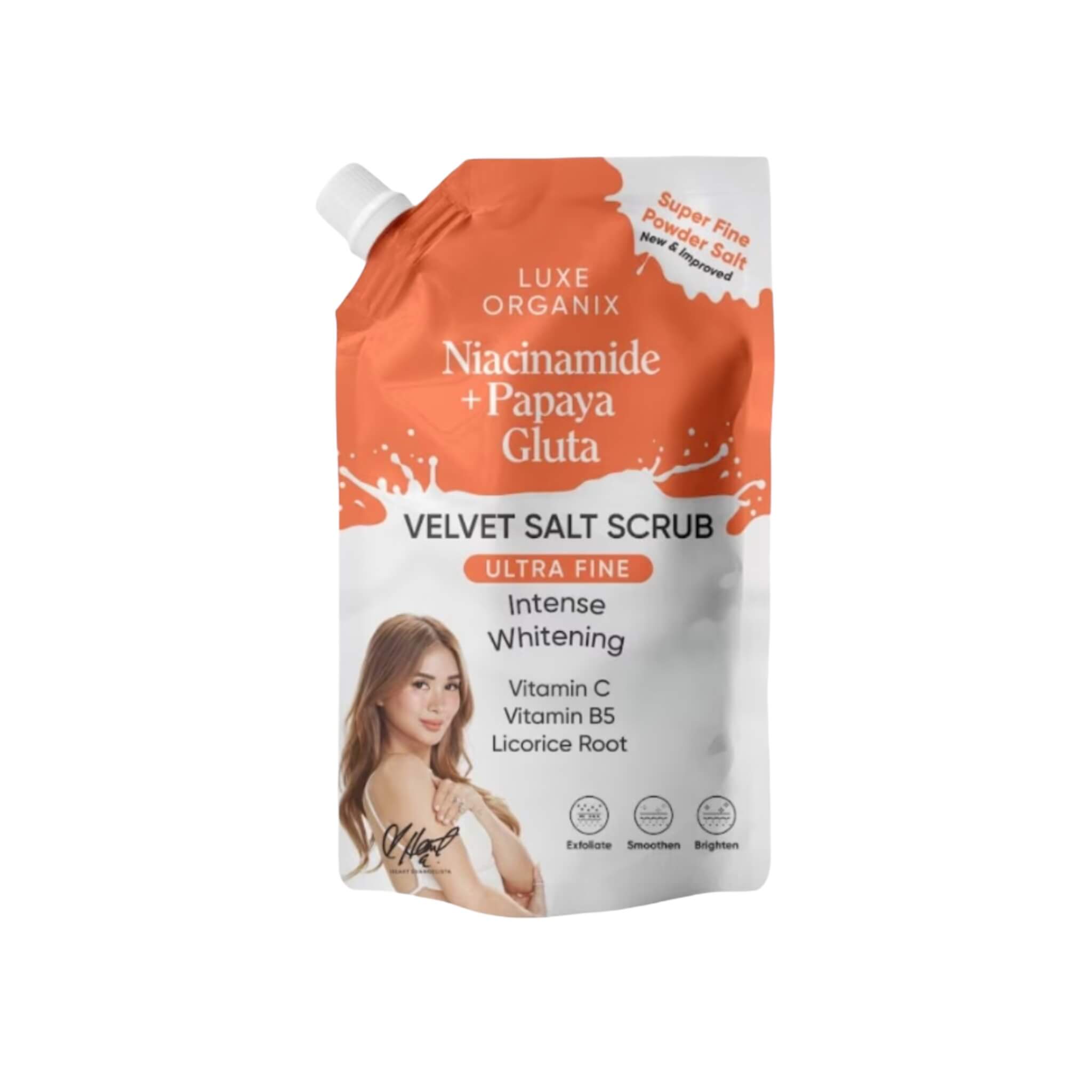 LUXE ORGANIX Niacinamide Plus Papaya Gluta Velvet Salt Scrub 300g