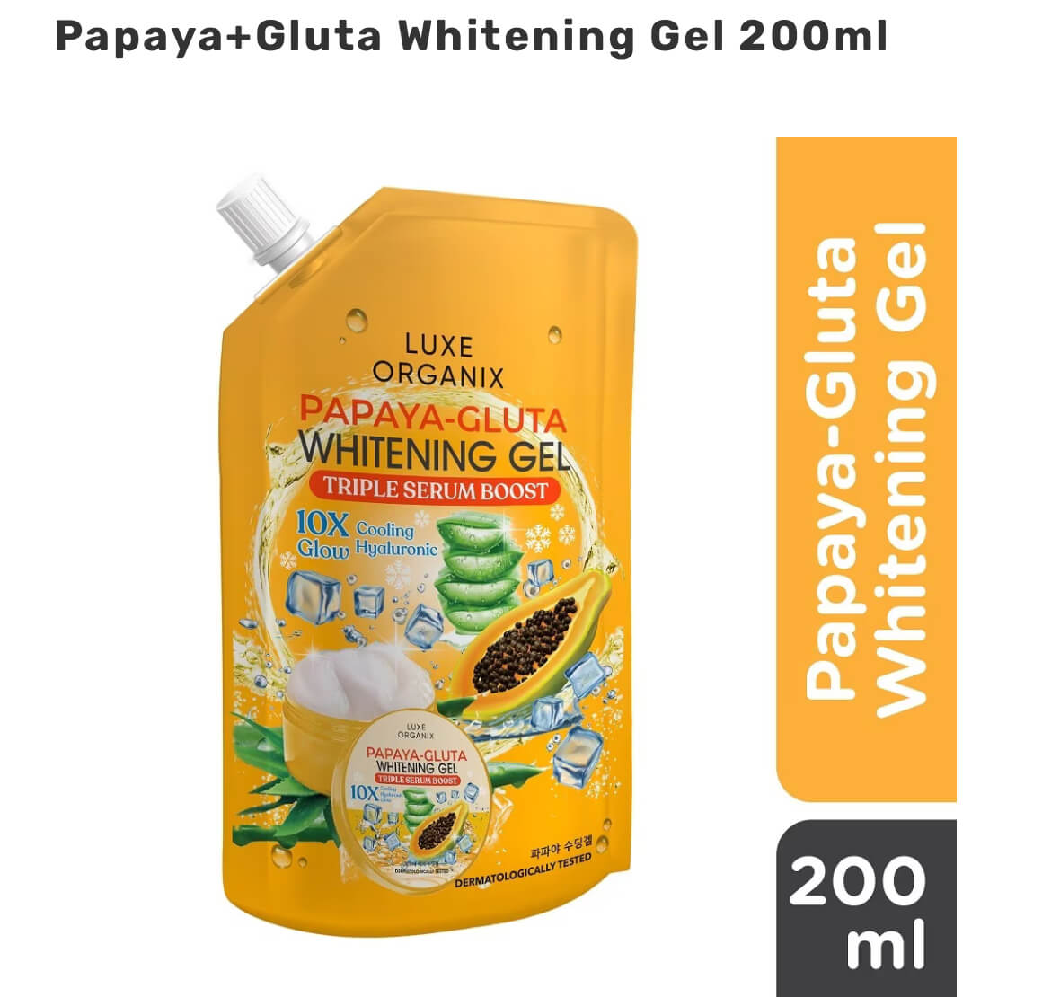 Luxe Organix Papaya-Gluta Gel Triple Serum Boost 200ml designed to improve skin hydration

