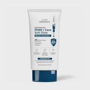 LUXE ORGANIX PDRN + Cera Soft Glow Serum Sunscreen SPF 50+ PA++++ 40g formulated with 2% Niacinamide, Panthenol, and Hydrolyzed Collagen for daily skin comfort.