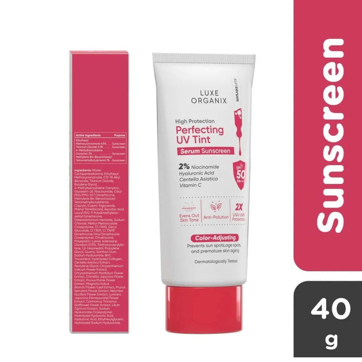 Luxe Organix Perfecting UV Tint Serum Sunscreen SPF 50