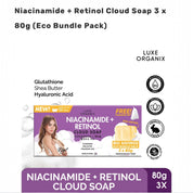 Luxe Organix Niacinamide + Retinol Cloud Soap  x 80g (Eco Bundle Pack)