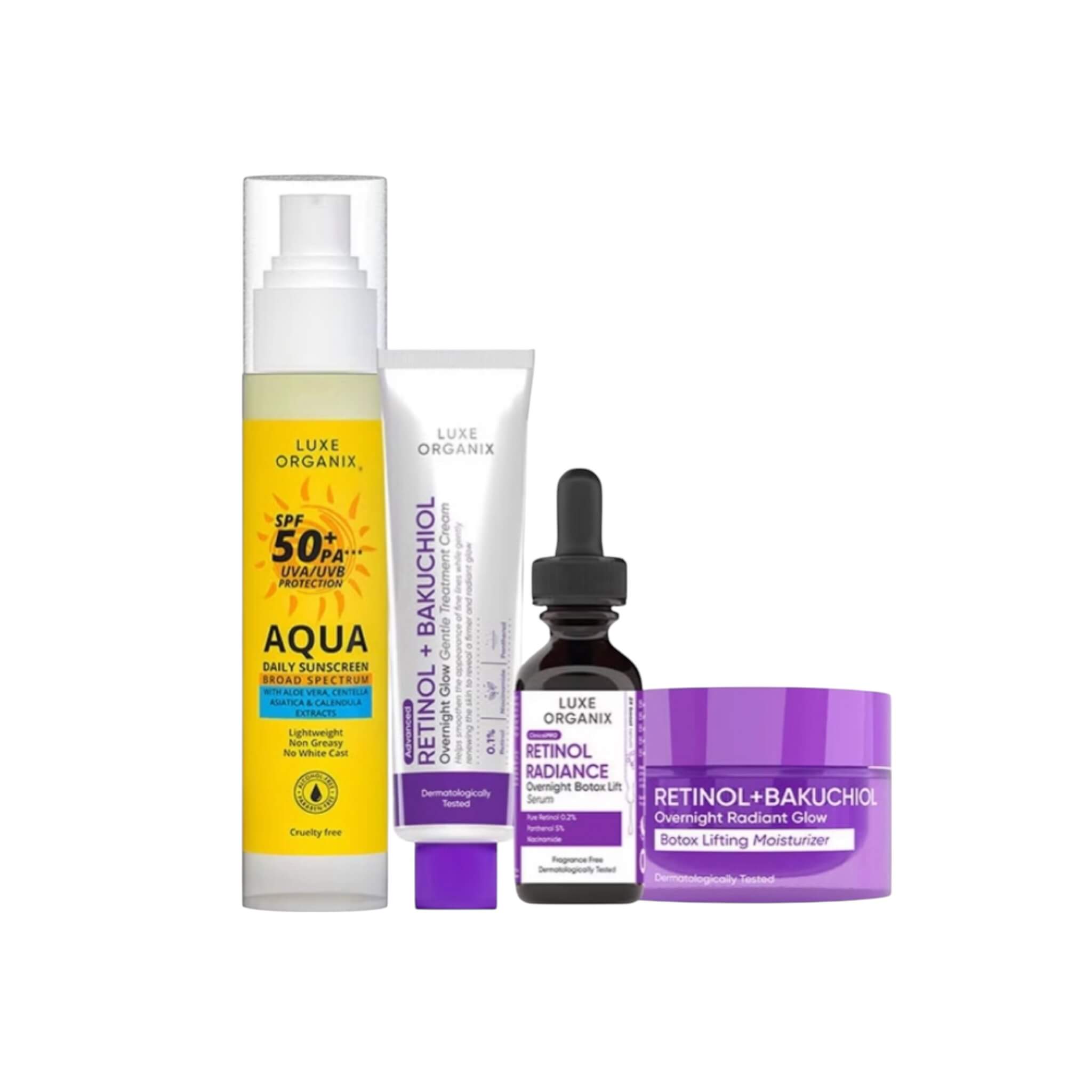 Luxe Organix Retinol and Bakuchiol Beauty Set with complete skincare essentials