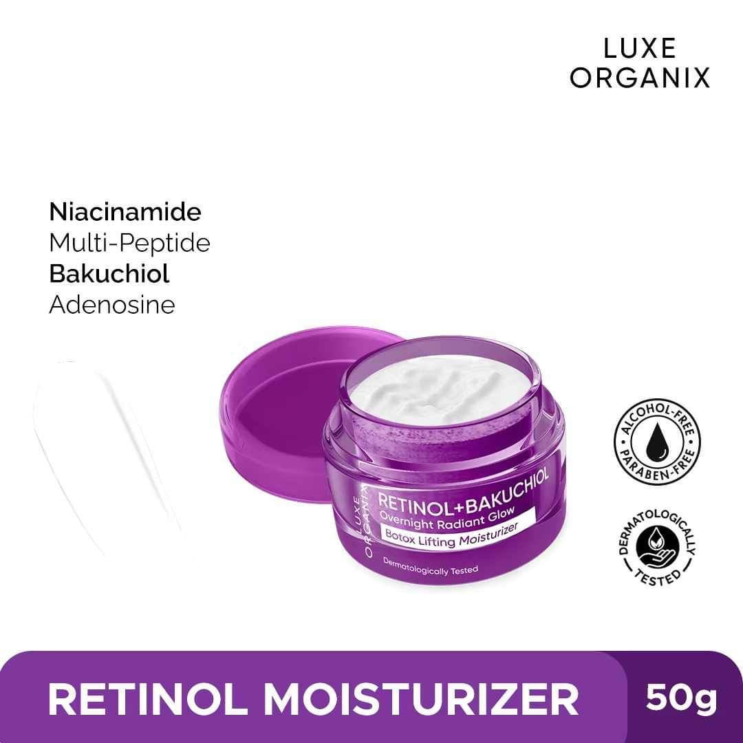 LUXE ORGANIX Retinol + Bakuchiol Overnight Radiant Glow Lifting Moisturizer 50g