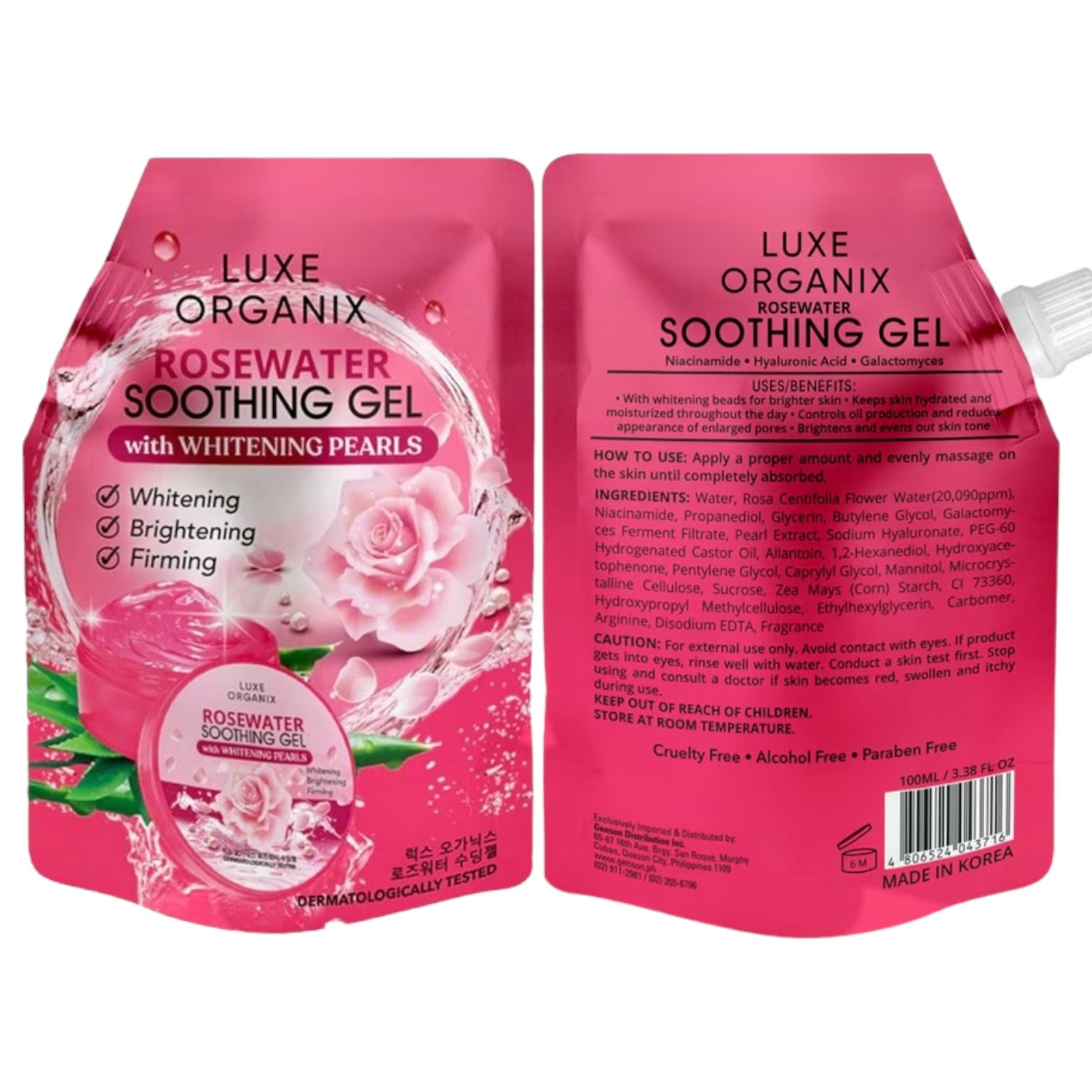 Luxe Organix Rosewater Soothing Gel 100ml helps achieve dewy glass skin

