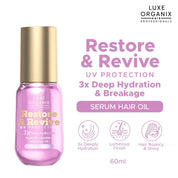 Luxe Organix Serum Hair Oil Restore & Revive for dry and dull hair hydration