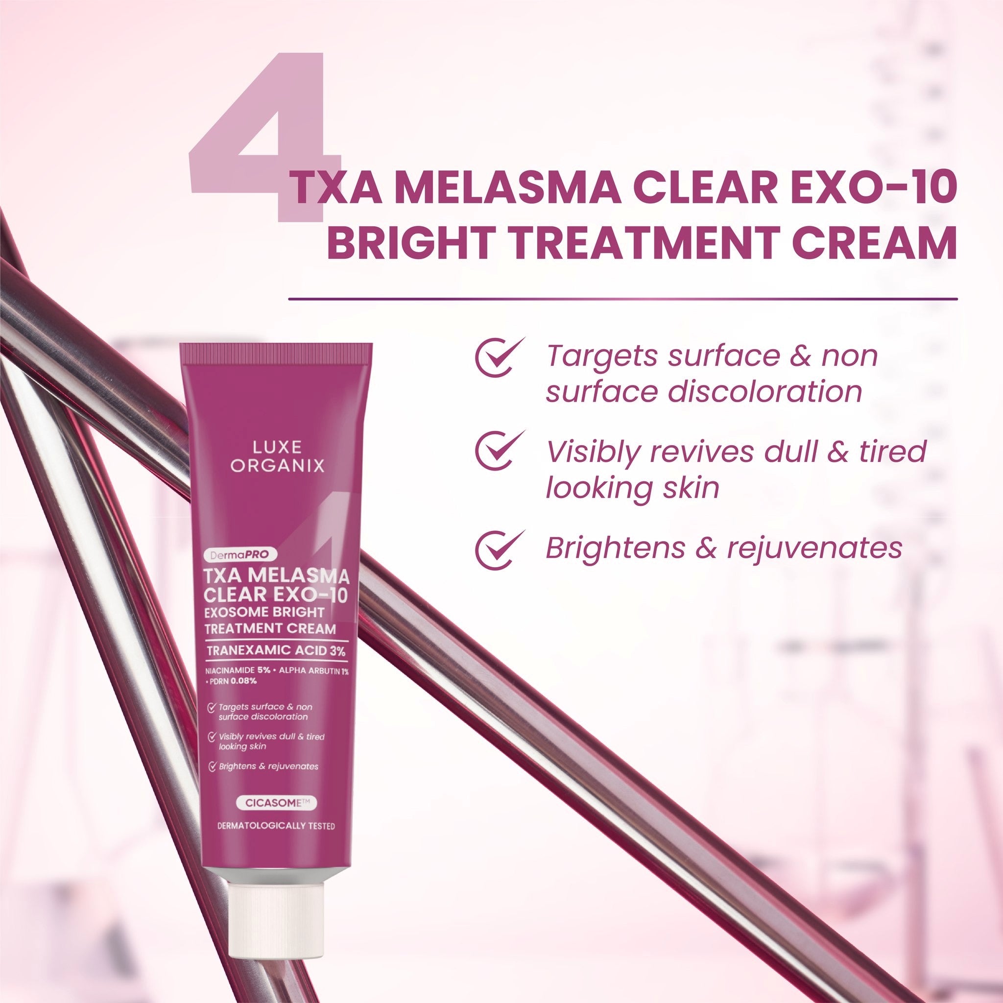 Luxe Organix TXA Melasma Clear toner for smoother and refreshed skin feel