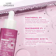 Luxe Organix serum helps improve skin appearance and smoothness