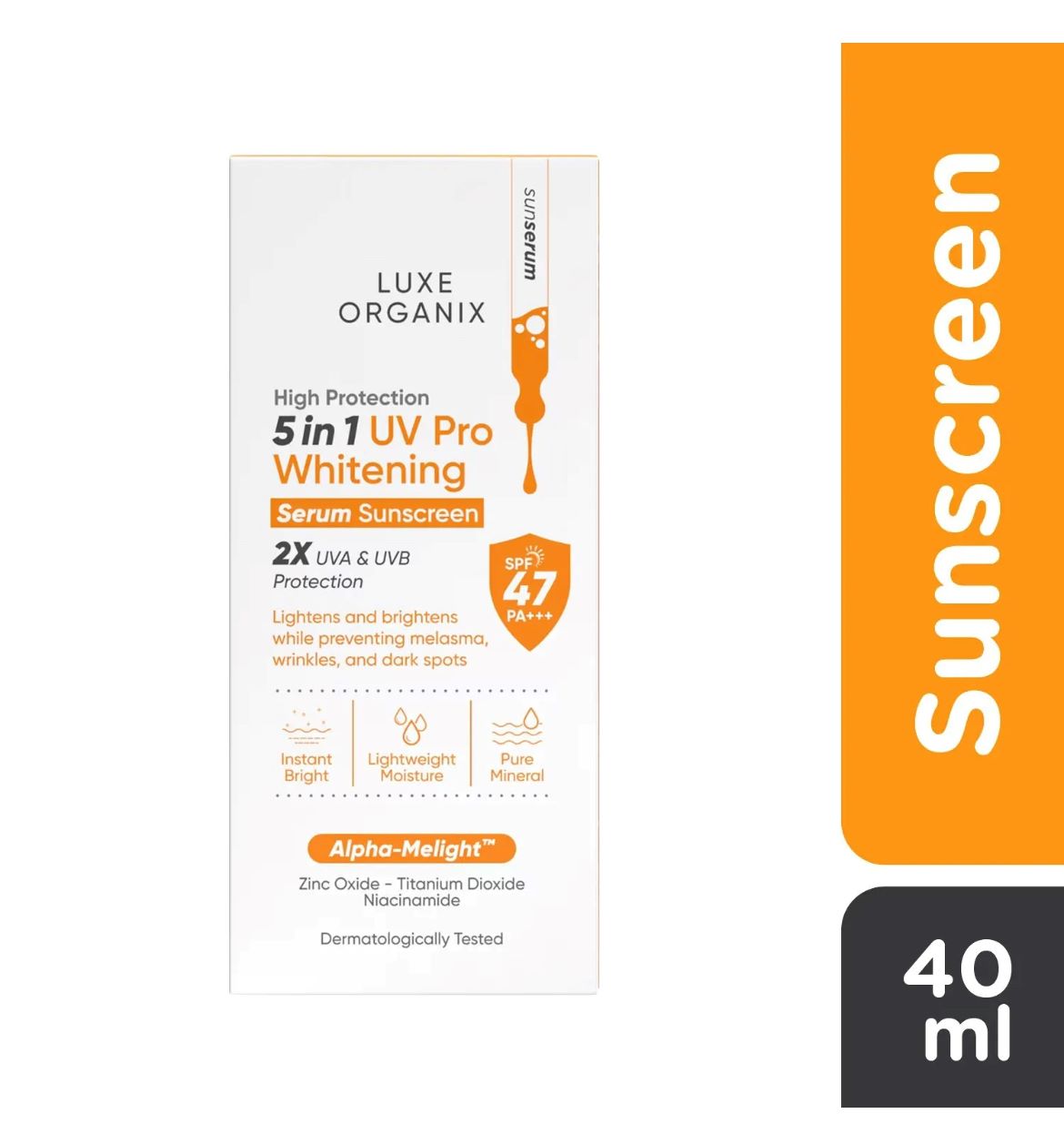 Luxe Organix 5in1 UV Pro Whitening Serum Sunscreen SPF 47 PA+++ 40ml