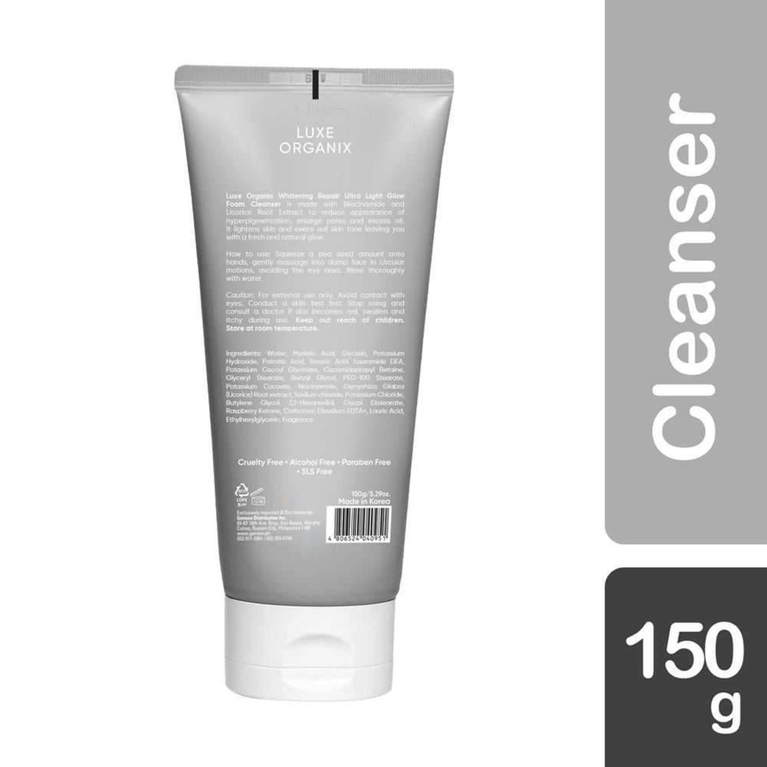 LUXE ORGANIX Whitening Repair Ultralight Glow Foam Cleanser 150g