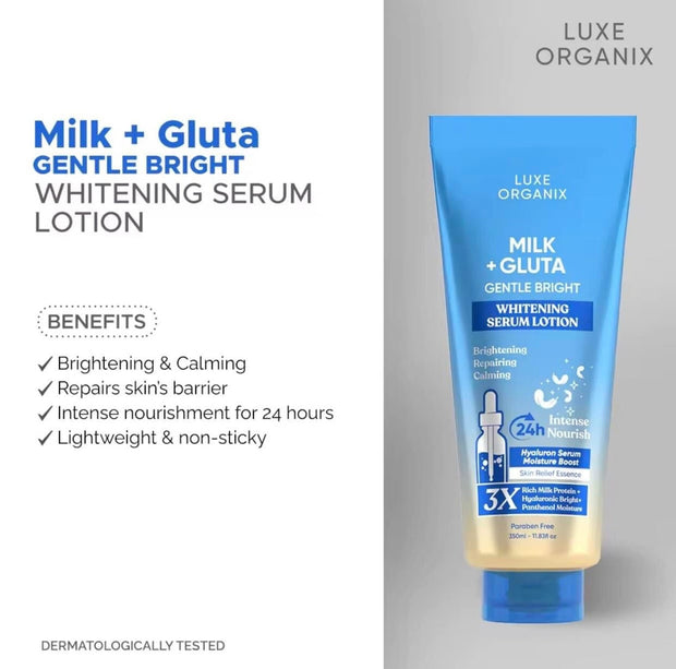 Luxe Organix Milk + Gluta Whitening Serum Lotion 350ml
