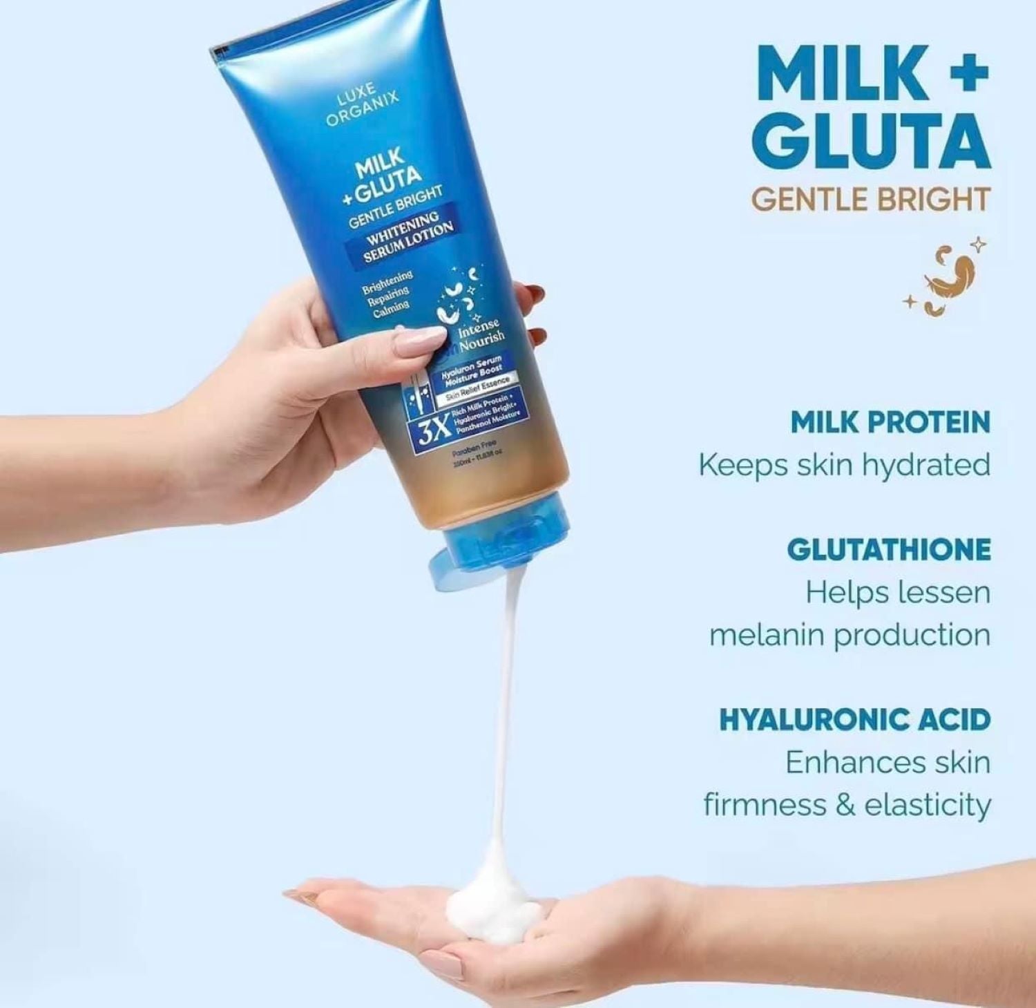 Luxe Organix Milk + Gluta Whitening Serum Lotion 350ml D Nelson Enterprises Luxe Organix Milk + Gluta Whitening Serum Lotion 350ml D Nelson Enterprises