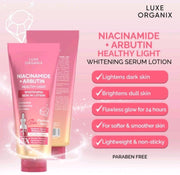 Luxe Organix Niacinamide + Arbutin Serum Lotion & Brightening Cloud Soap