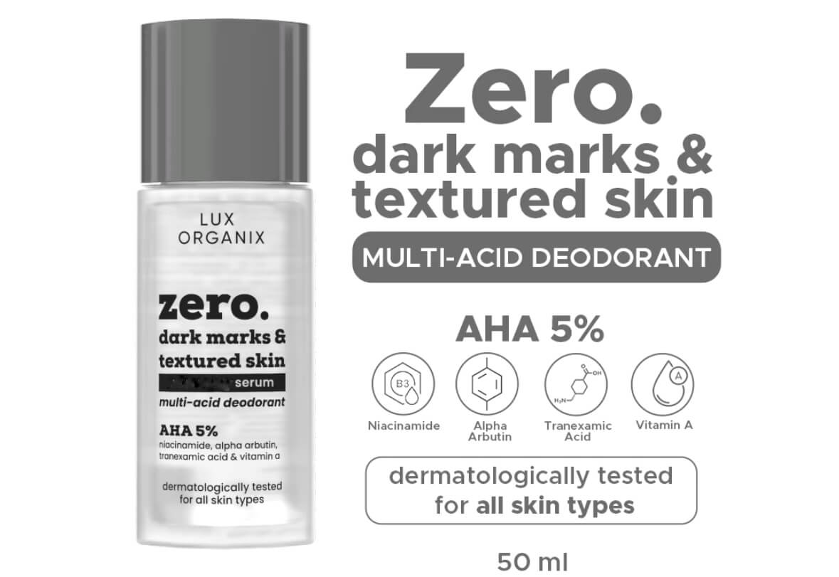 Luxe Organix Zero (GRAY) Multi-Acid Serum Deodorant Smooth & Even Underarms