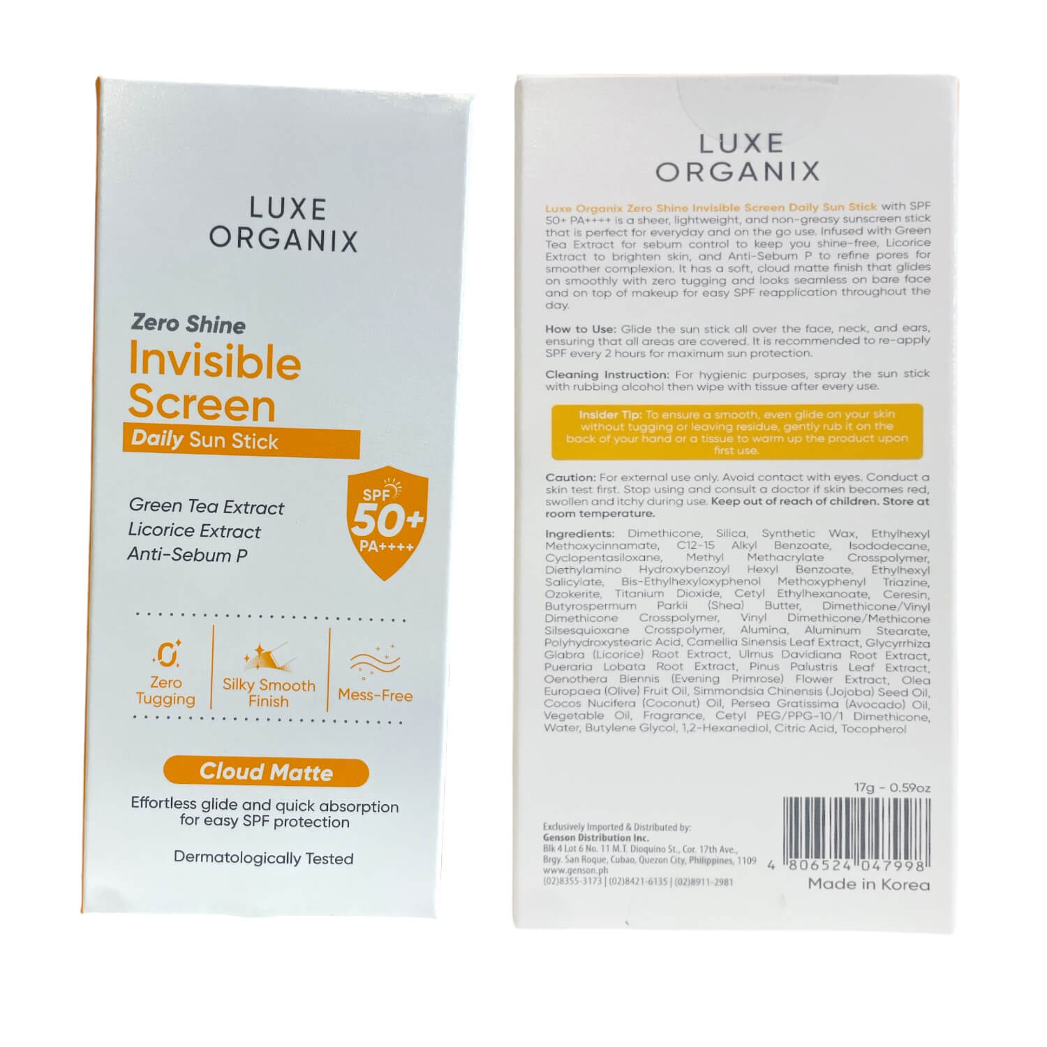 Luxe Organix ZERO Shine Invisible Daily Sun Stick delivers a matte finish

