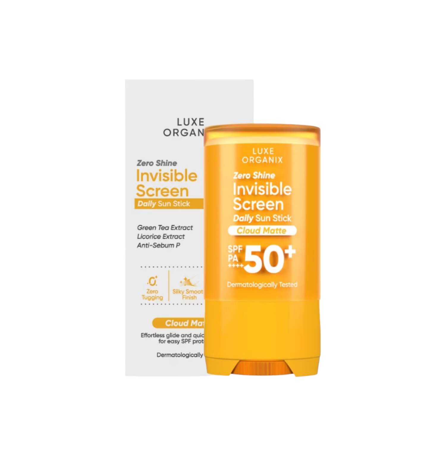 Luxe Organix ZERO Shine Invisible Daily Sun Stick with high SPF protection

