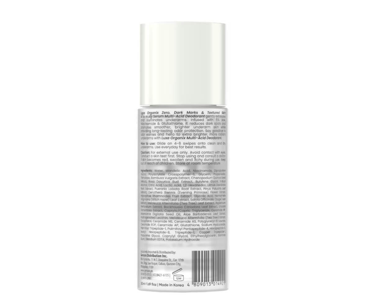 Luxe Organix Zero (WHITE CAP) Marks Multi-Acid Serum Deodorant Smooth Underarms