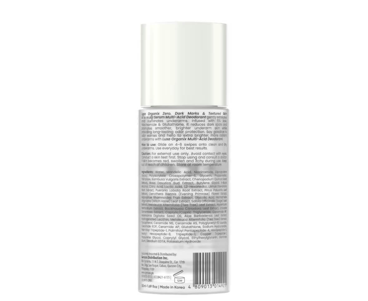 Luxe Organix Zero (WHITE CAP) Marks Multi-Acid Serum Deodorant Smooth Underarms