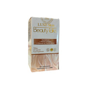 LUXE SKIN Beauty Talks Glutathione + Marine Collagen + Chitosan 700mg 60 Caps manufacturer and brand information with authenticity details.
