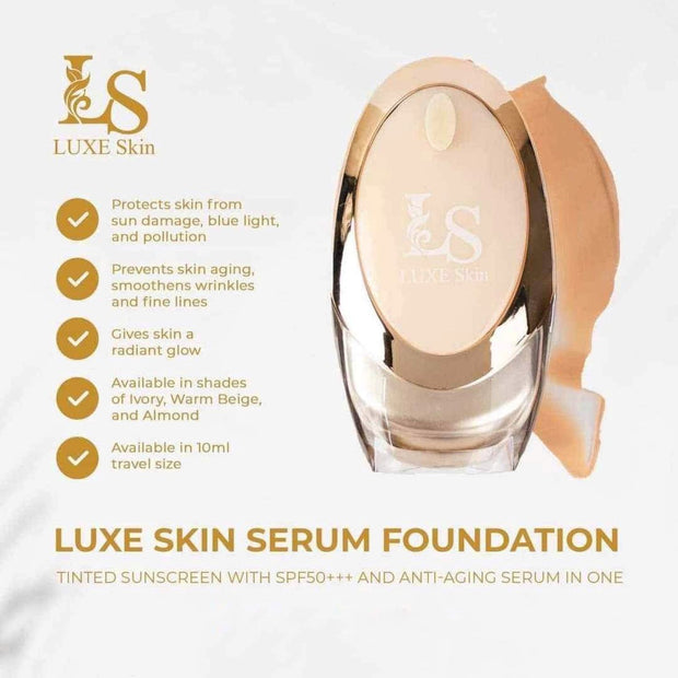 Luxe Skin Serum Foundation WARM BEIGE SPF 50+++ 45ml Full Size