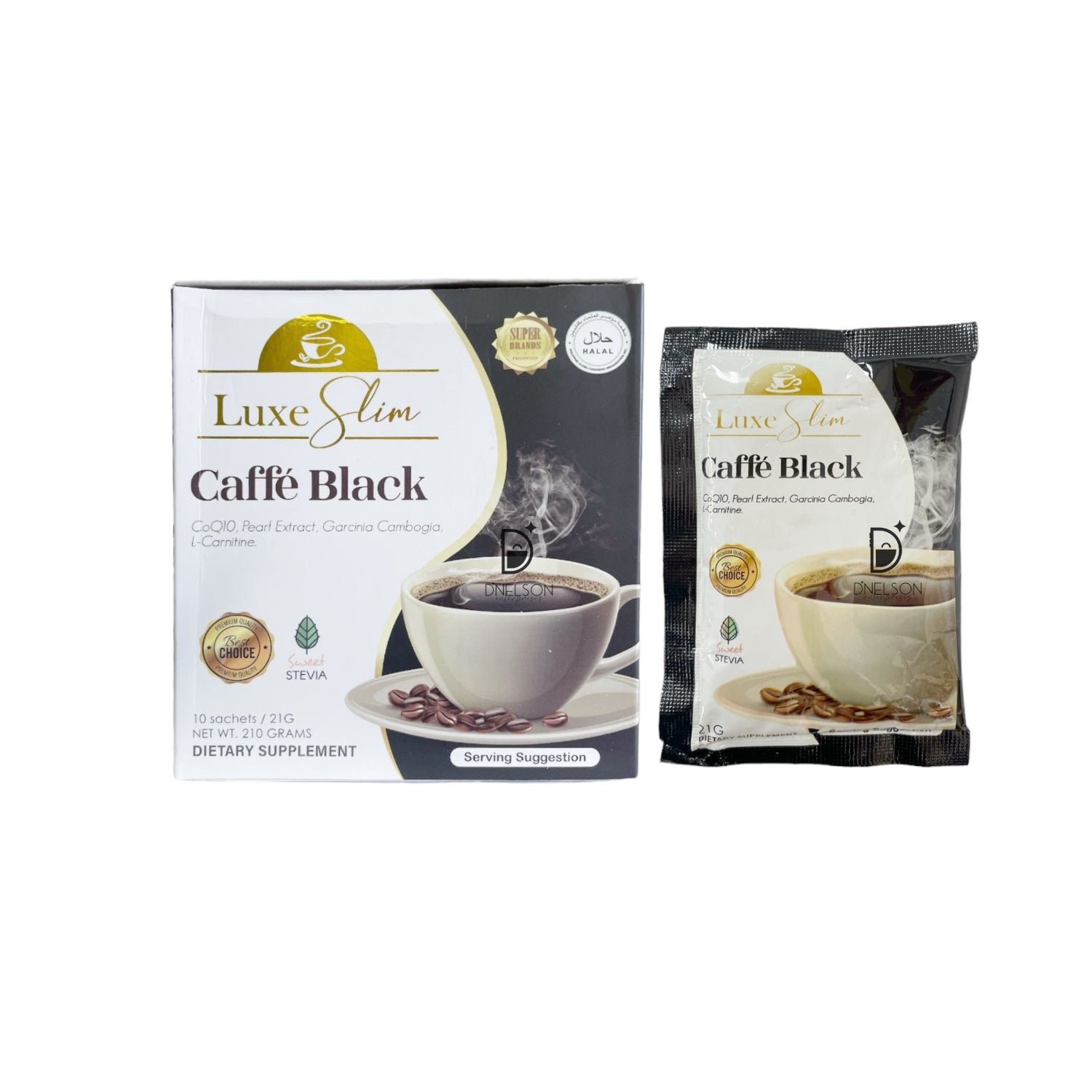 Luxe Slim Caffe Black, 10 Sachets