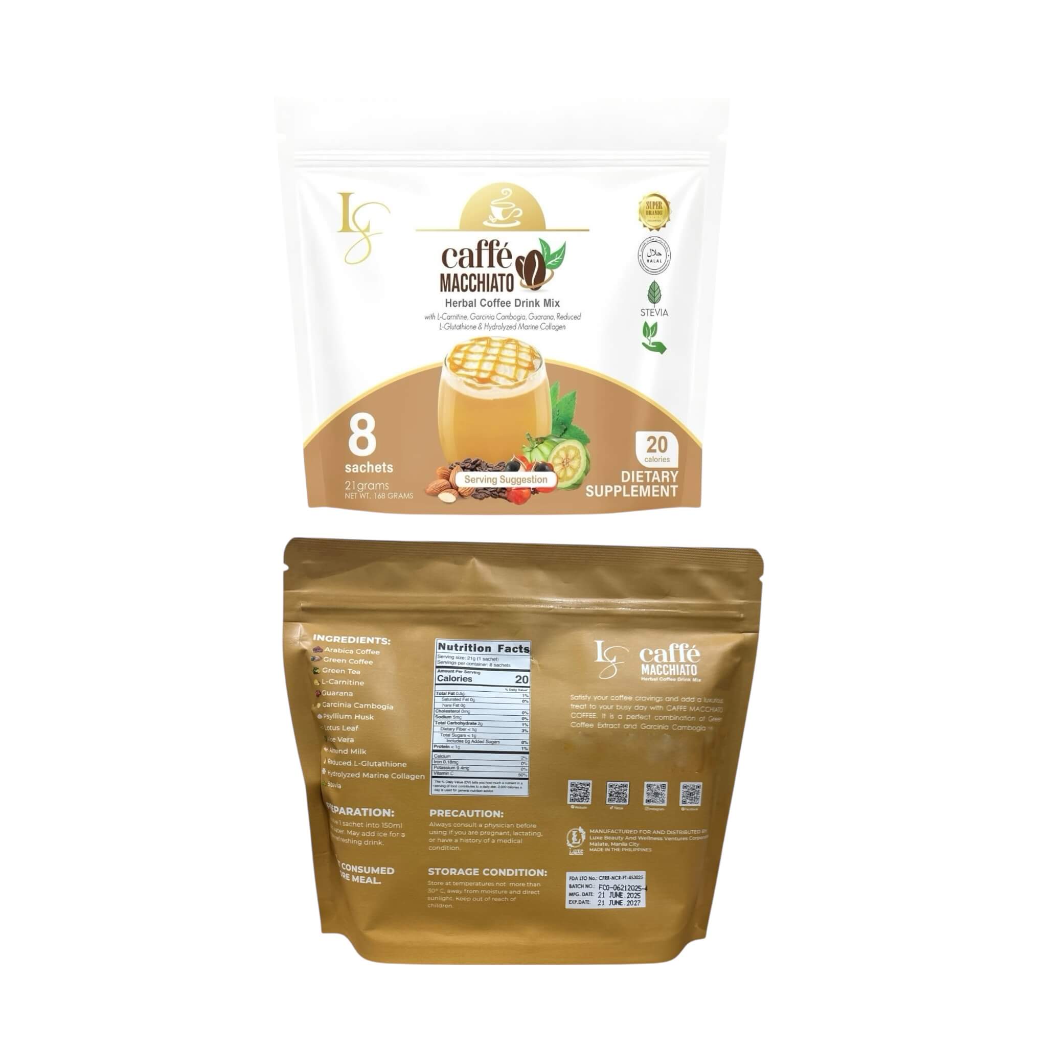 Luxe Slim Caffe MACCHIATO collagen-infused coffee drink for women
