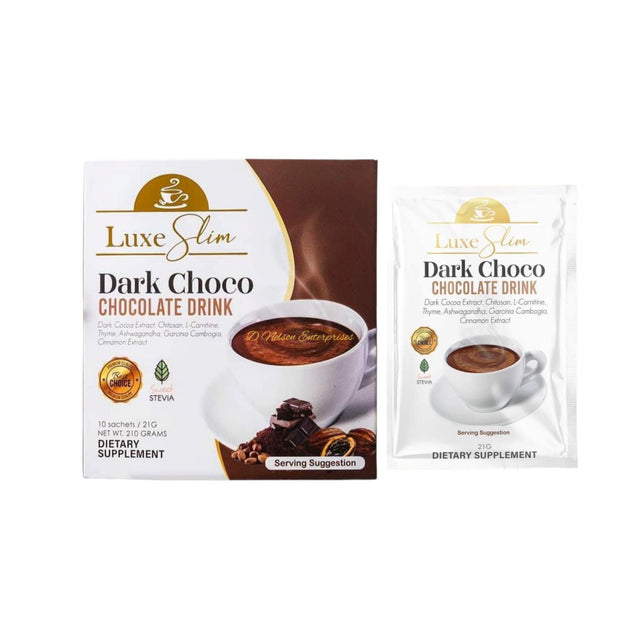Luxe Slim Dark Choco Chocolate Drink,  10 Sachets