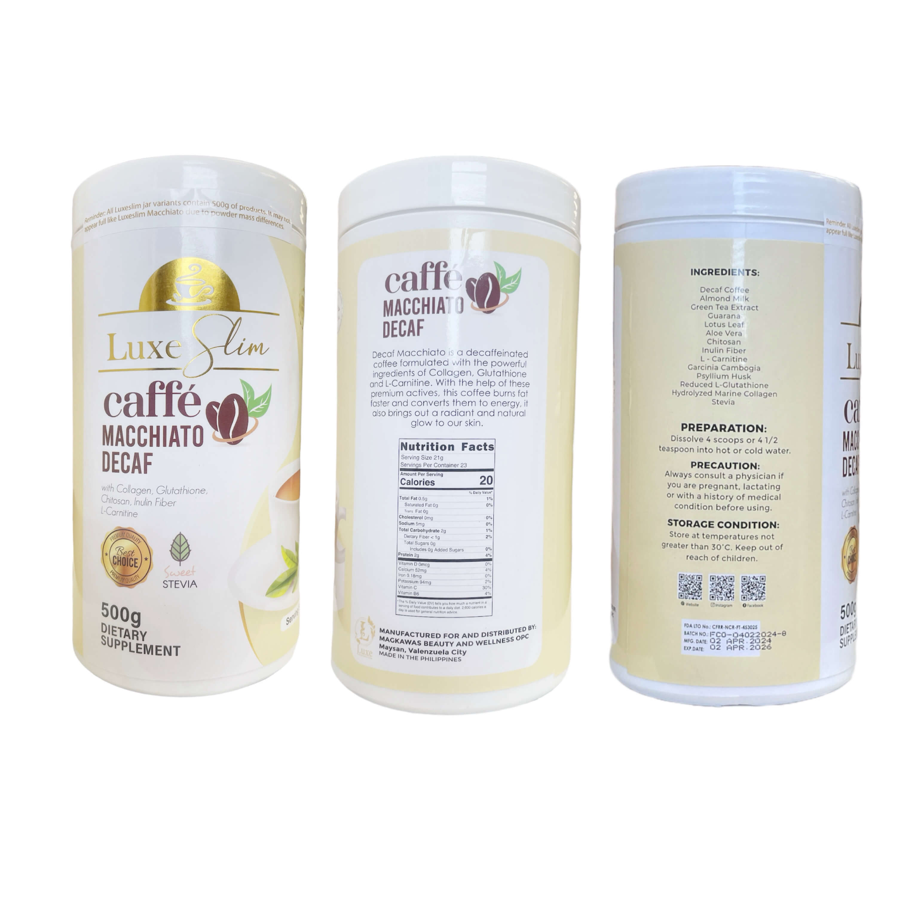 KILO Caffe Macchiato decaf instant coffee mix by Luxe Slim