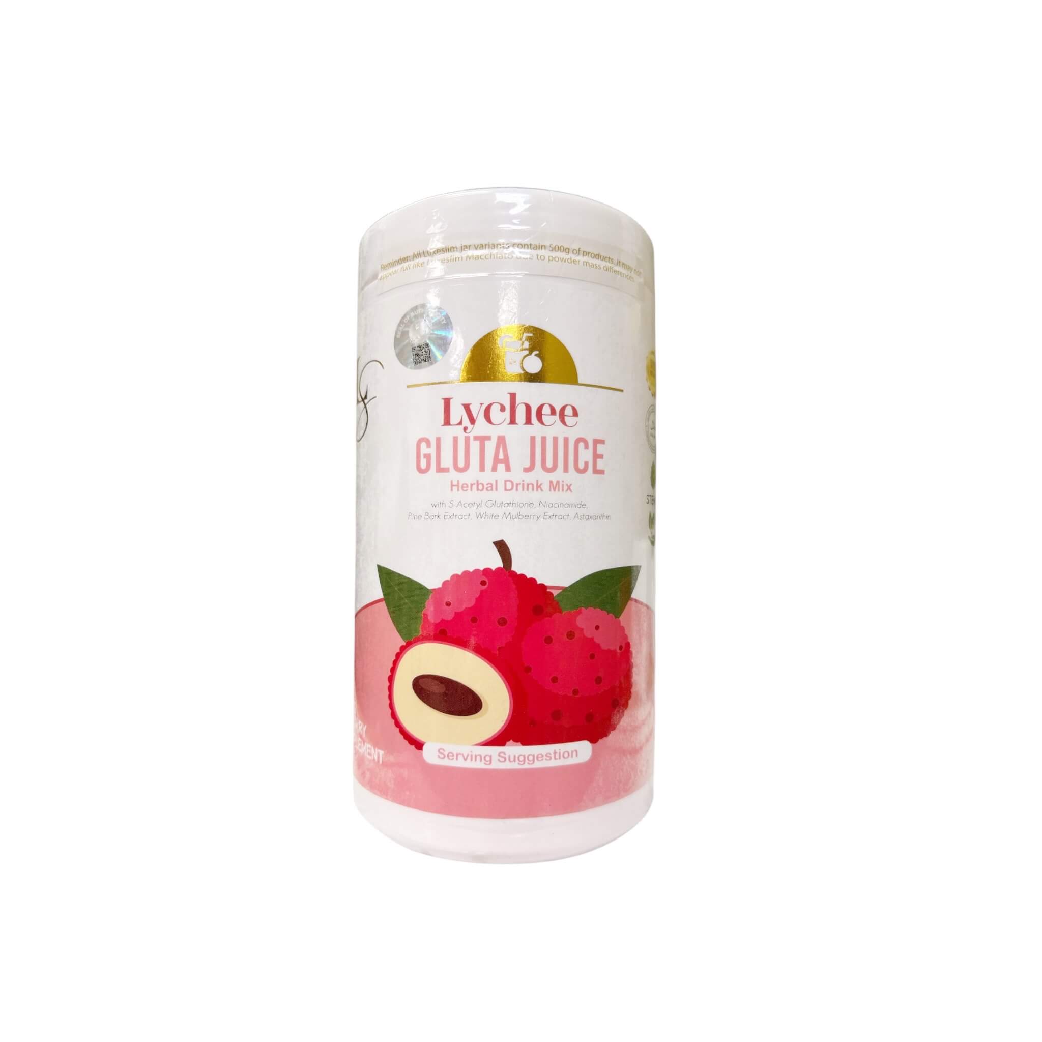 Luxe Slim Half Kilo Lychee Gluta Juice 500g adds a flavorful twist to your daily beauty routine.