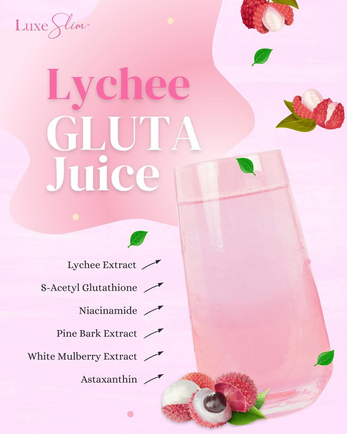 Luxe Slim Lychee Gluta Juice 21g x 8 Sachets