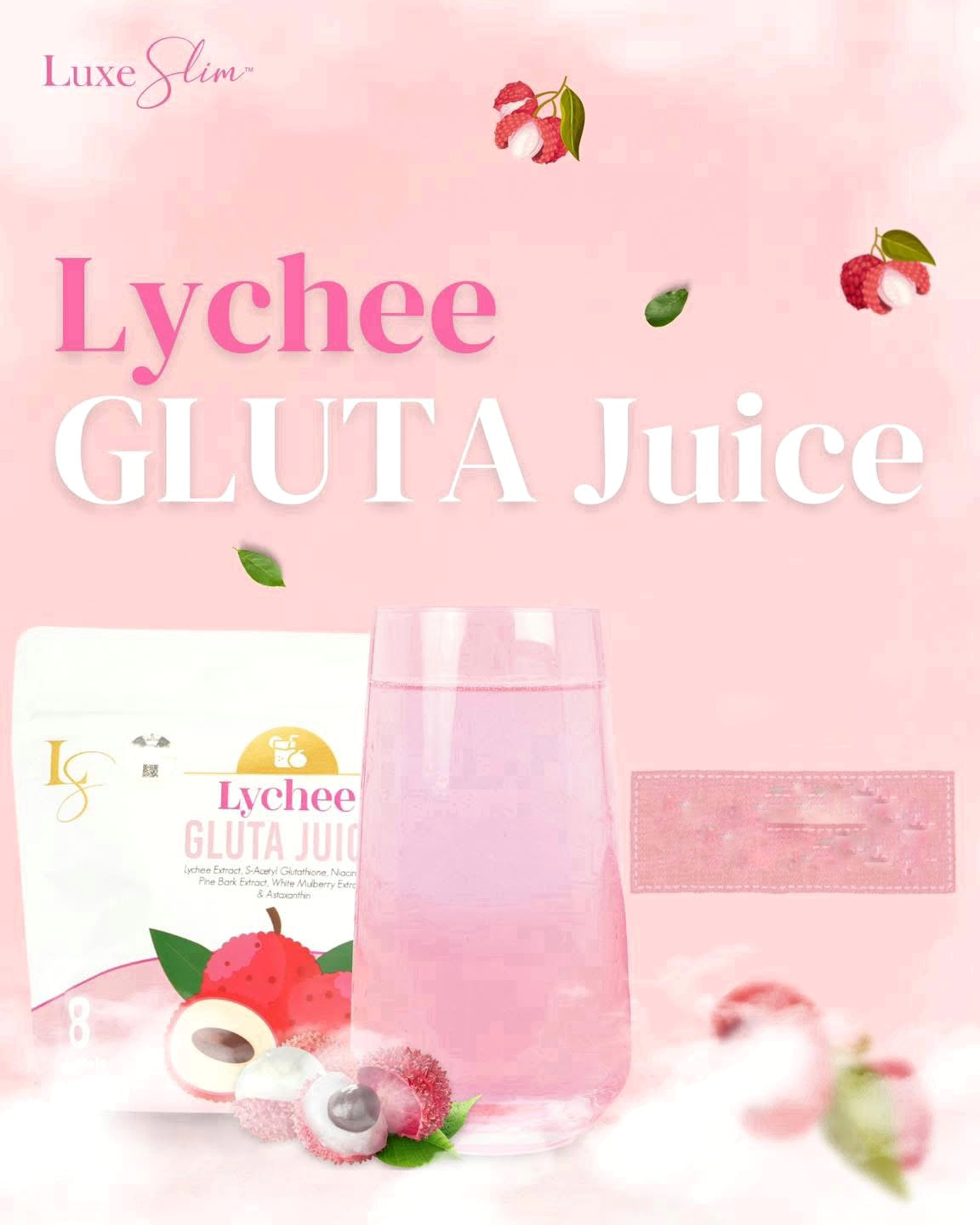 Luxe Slim Lychee Gluta Juice 21g x 8 Sachets