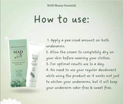 MAD Beauty Essentials Underarm Deo Cream with Tea Tree Oil and Niacinamide for smoother underarms