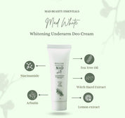 MAD Beauty Essentials Underarm Deo Cream with Tea Tree Oil and Niacinamide for daily underarm protection