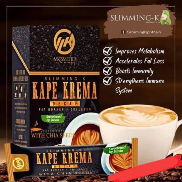 60 Sachets MK’SMETICS Slimming-K KAPE KREMA Decaf Coffee by Madam Kilay