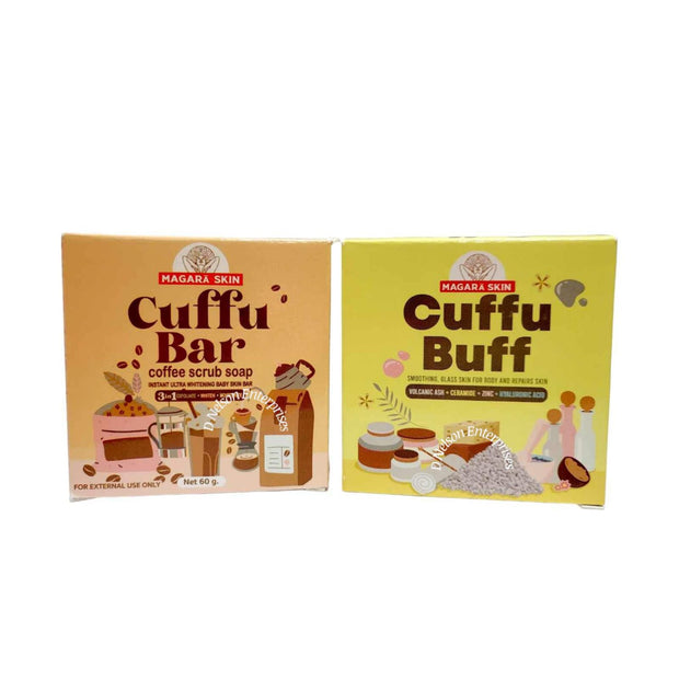 Magara Skin Cuffu Bar and Cuffu Buff Coffee Scrub Soap