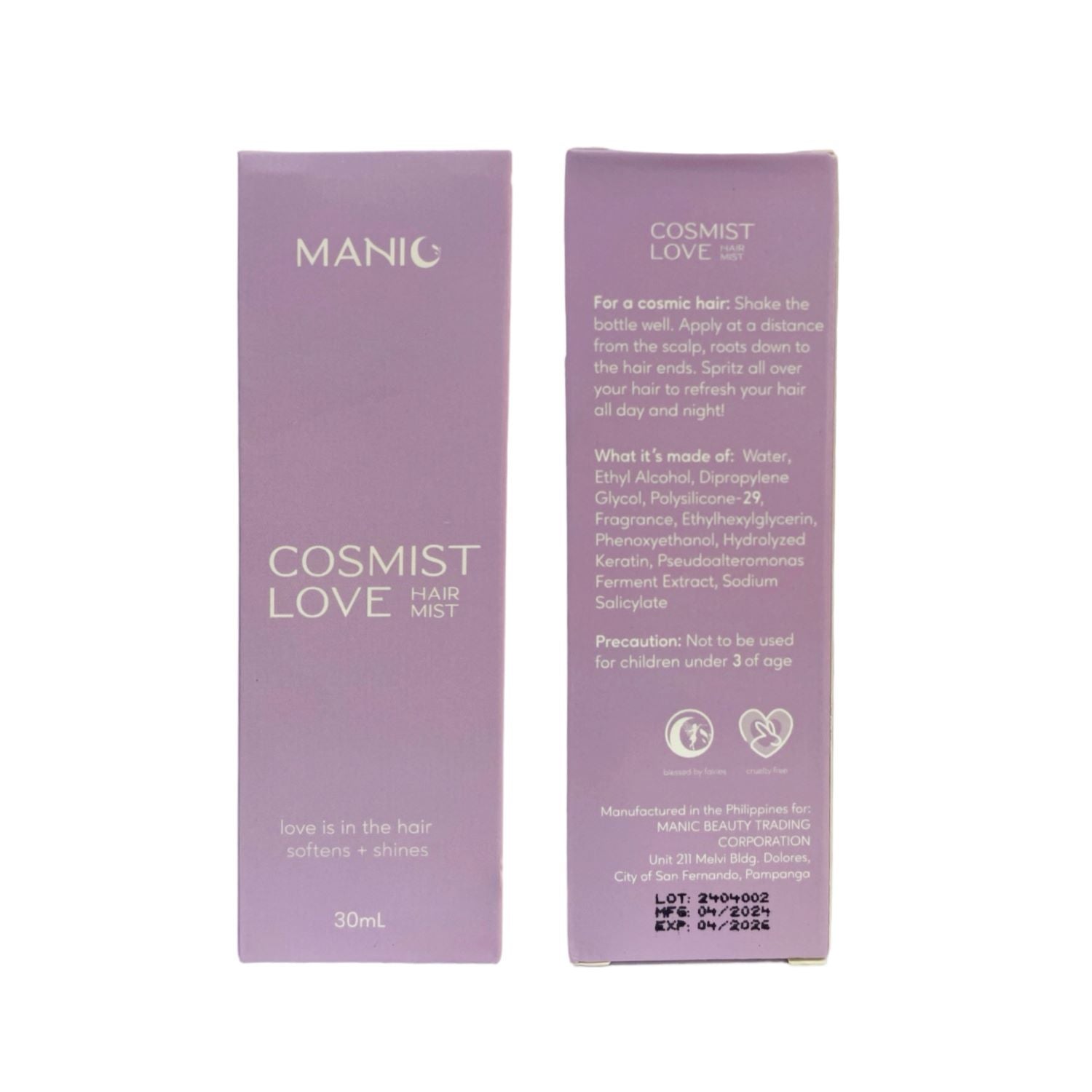 Manic Beauty Cosmic Love Hair Mist, 30ml