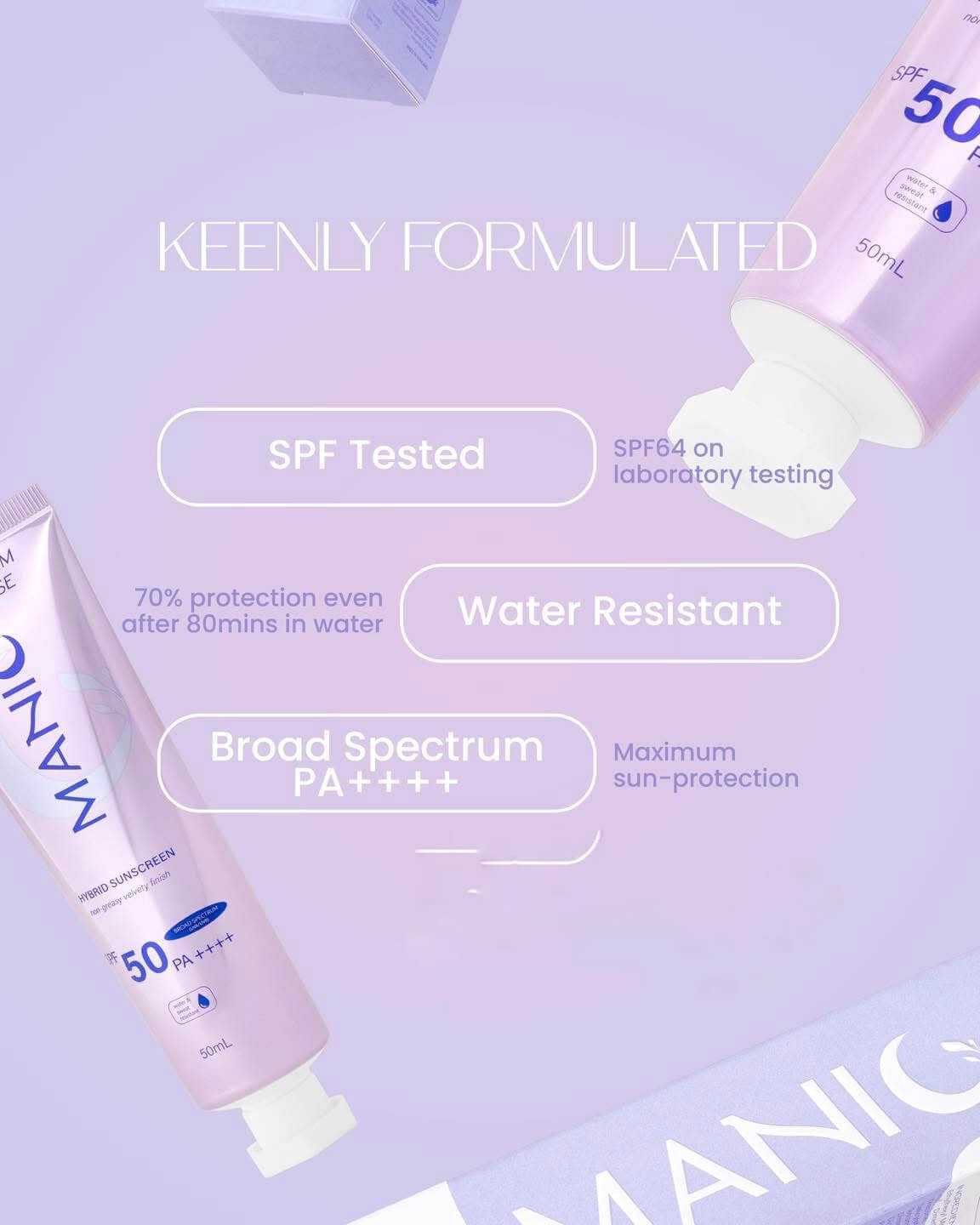 Manic Beauty SUNBEAM MOUSSE Hybrid Sunscreen SPF 50 PA++++ – Sweat-resistant protection for daily outdoor activities.