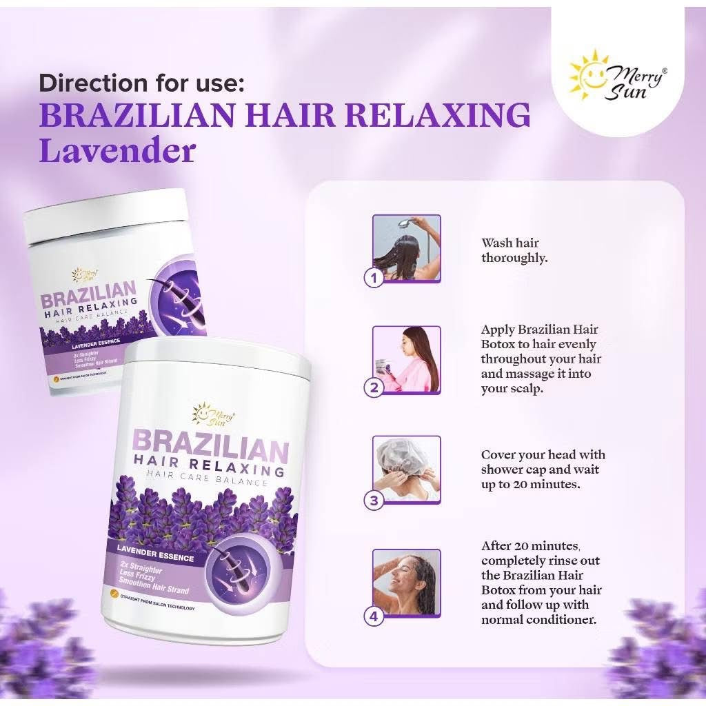 Merry Sun Brazilian Hair Relaxing Care with Lavender Essence for healthy and revitalized hair