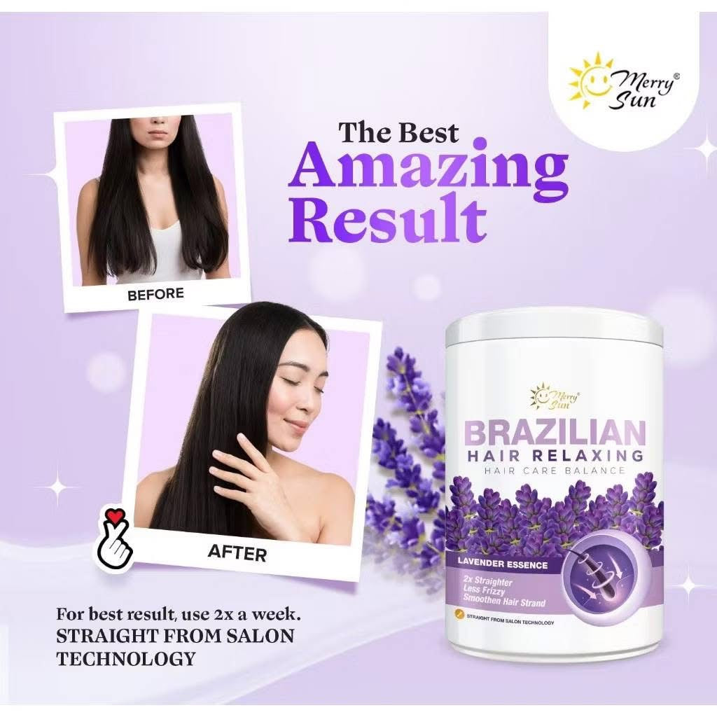 Merry Sun Brazilian Hair Relaxing Care with Lavender Essence to restore moisture balance