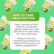 Milky Matcha Collagen and Glutathione drink powder Cris Cosmetics 10 sachets