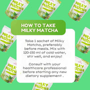 Milky Matcha Collagen and Glutathione drink powder Cris Cosmetics 10 sachets